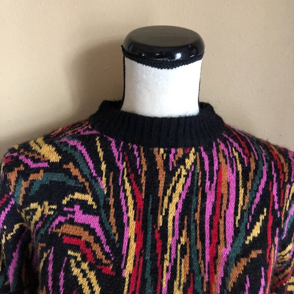 Farm Rio puff balloon sleeve rainbow zebra sweater - Picture 9 of 11